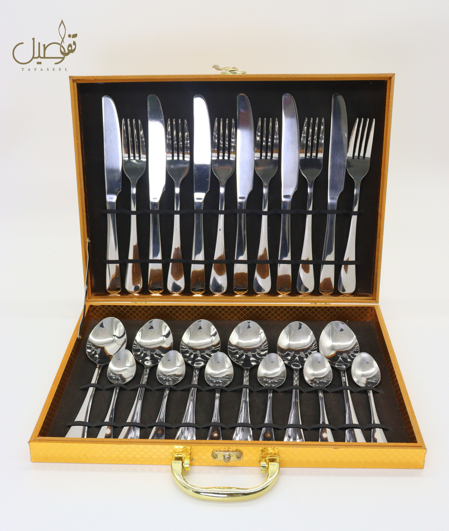 coffret 24 couverts en acier argenté