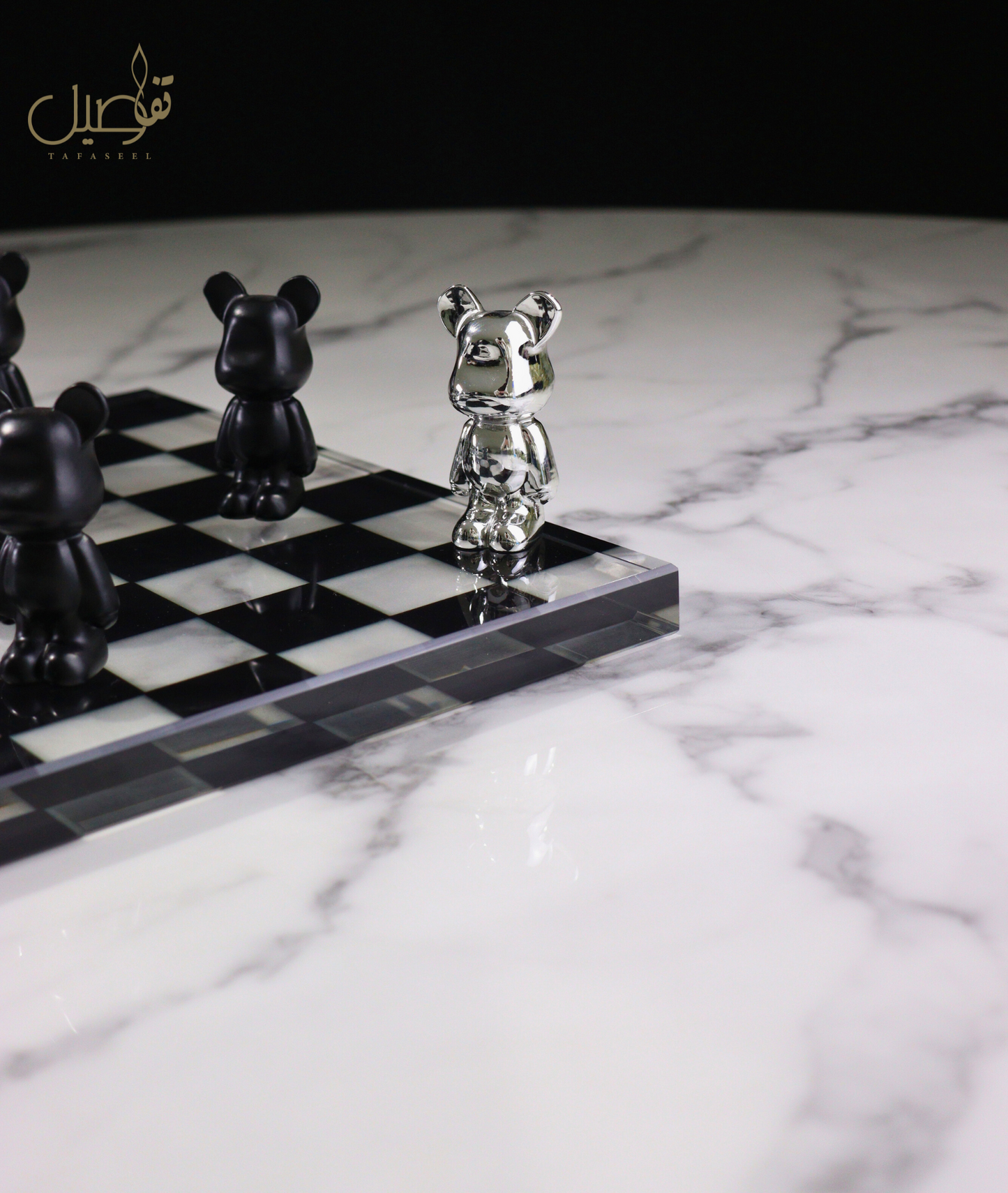 ♟️Échiquier d’ours noir et blanc ♟️