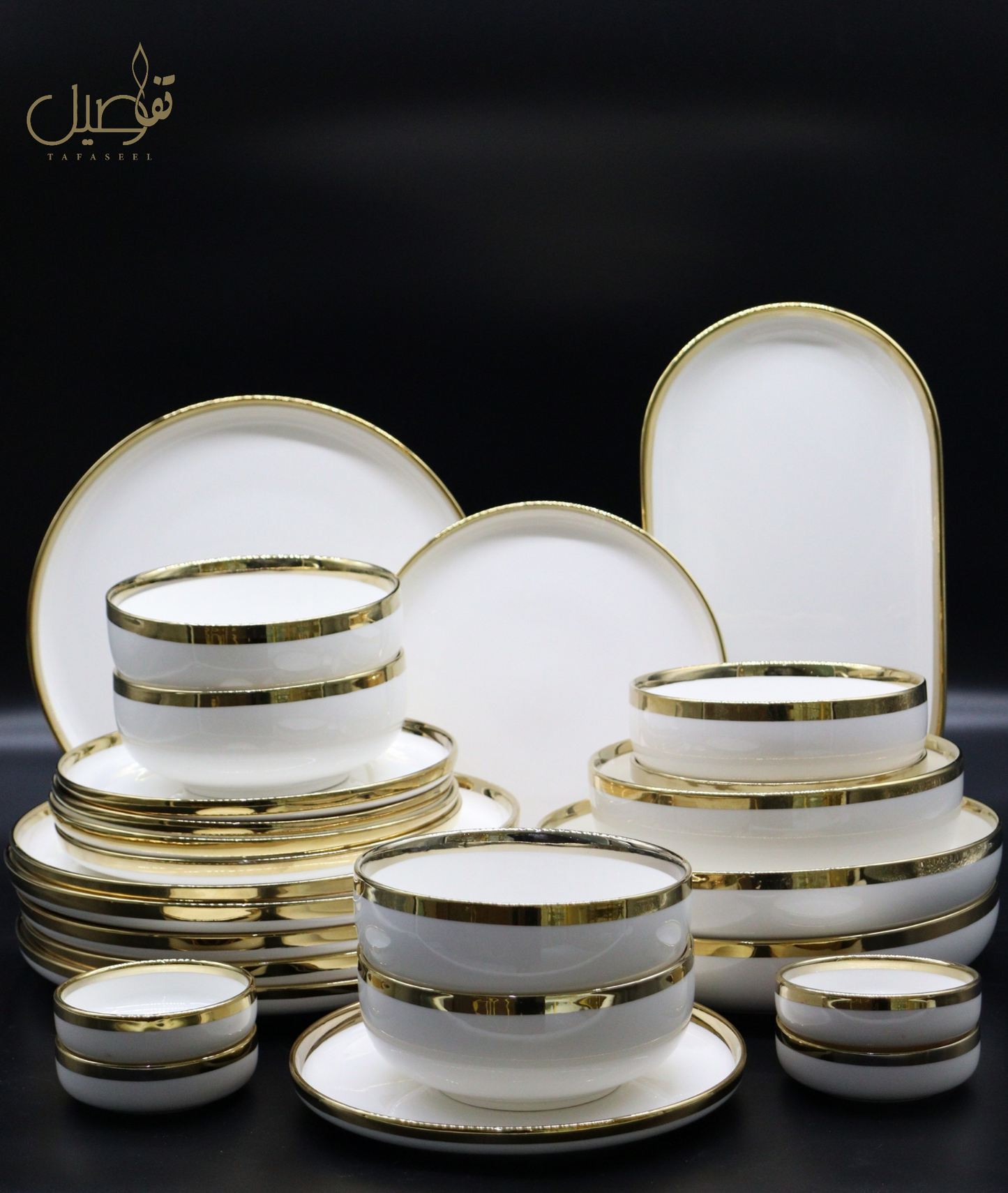 VAISSELLE PORCELAINE BLANC DORE