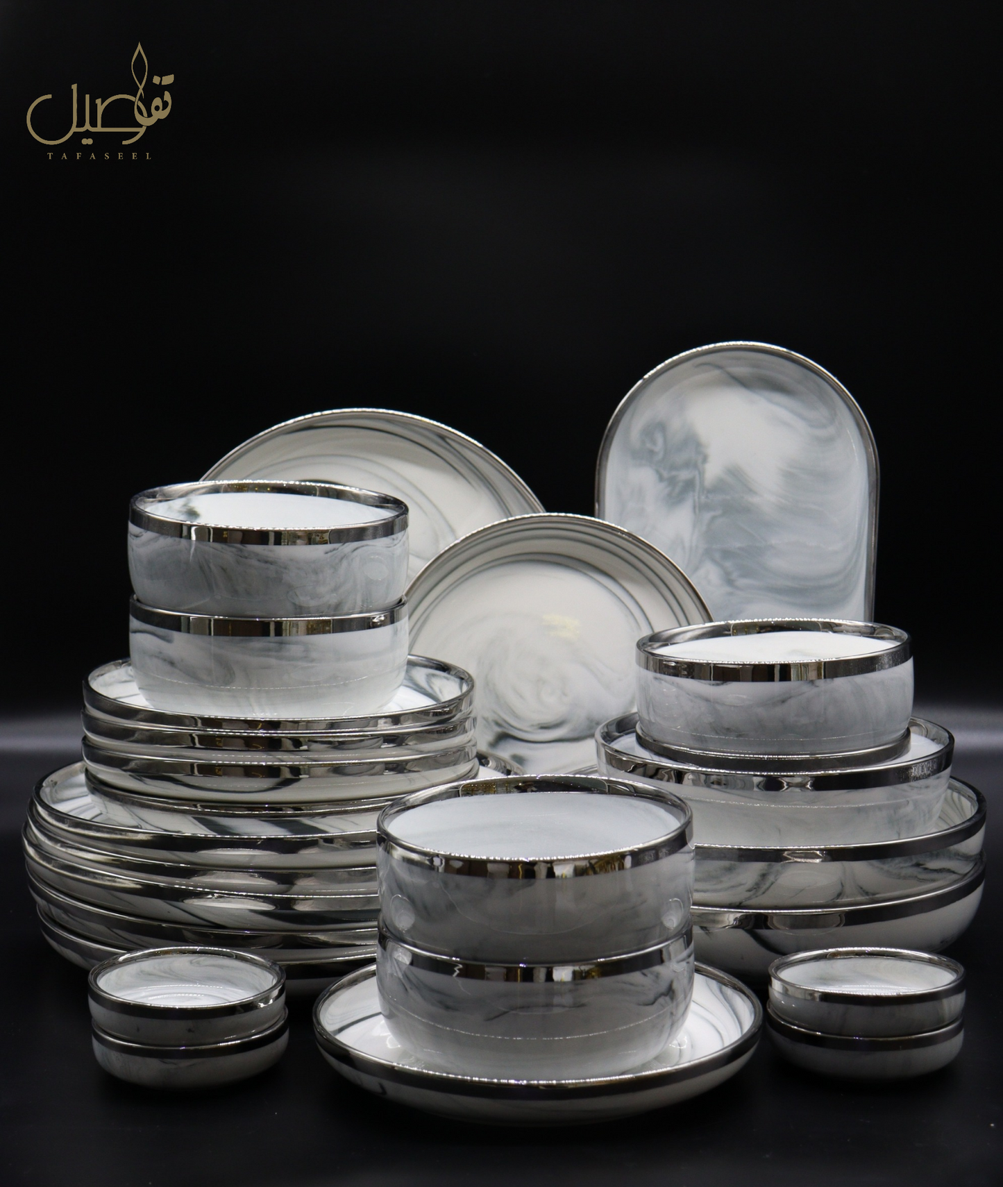 VAISSELLE PORCELAINE MARBRE