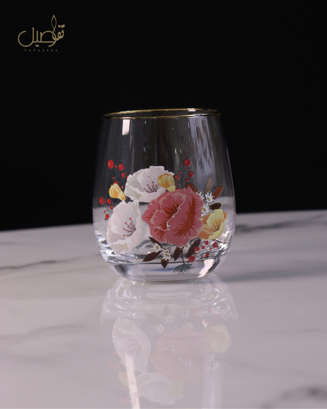 Set de 12 verres motif fleur 12 PCS