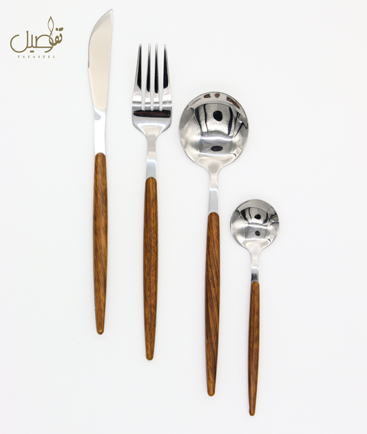 🍴Ménagère 24 pièces manche en bois🍴