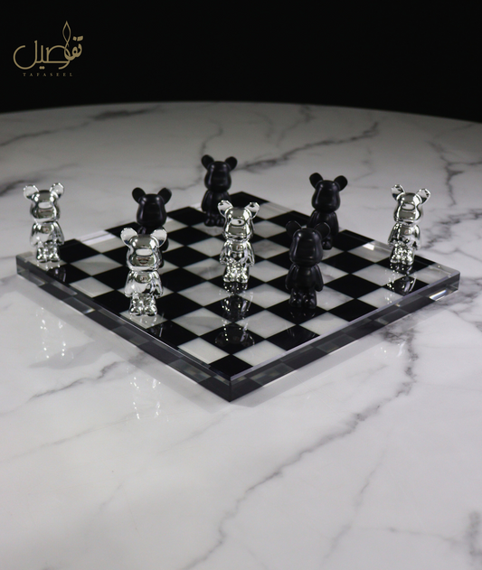 ♟️Échiquier d’ours noir et blanc ♟️