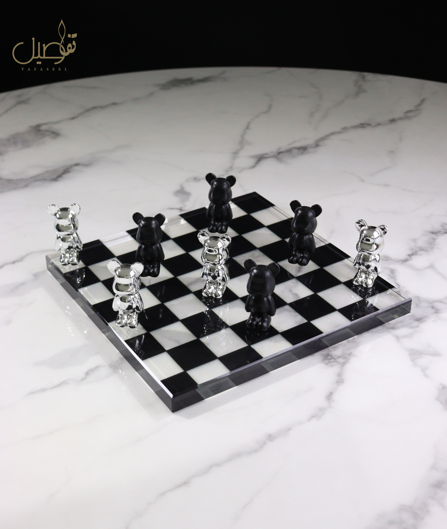 ♟️Échiquier d’ours noir et blanc ♟️