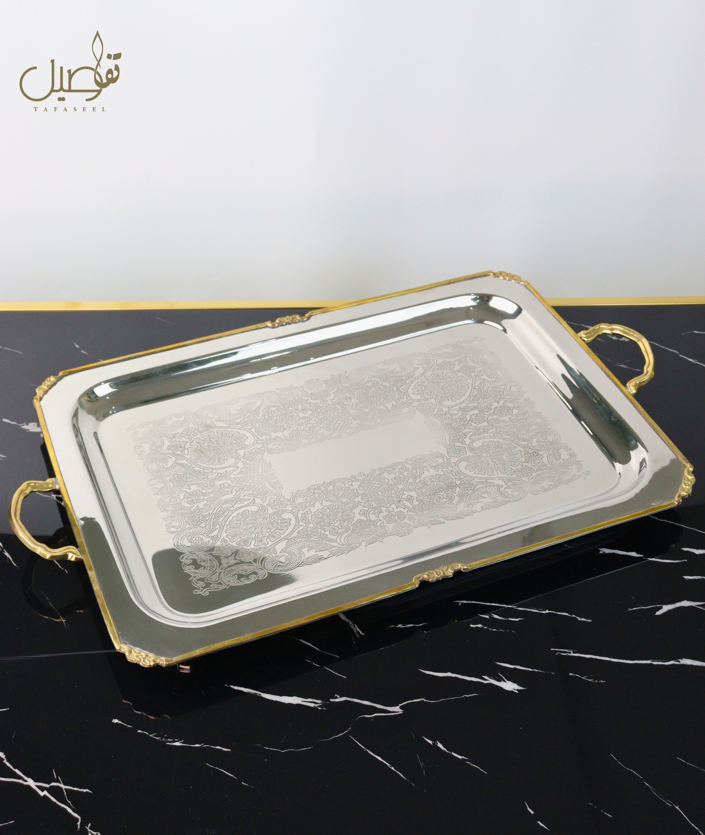 plateau de service en acier inoxydable