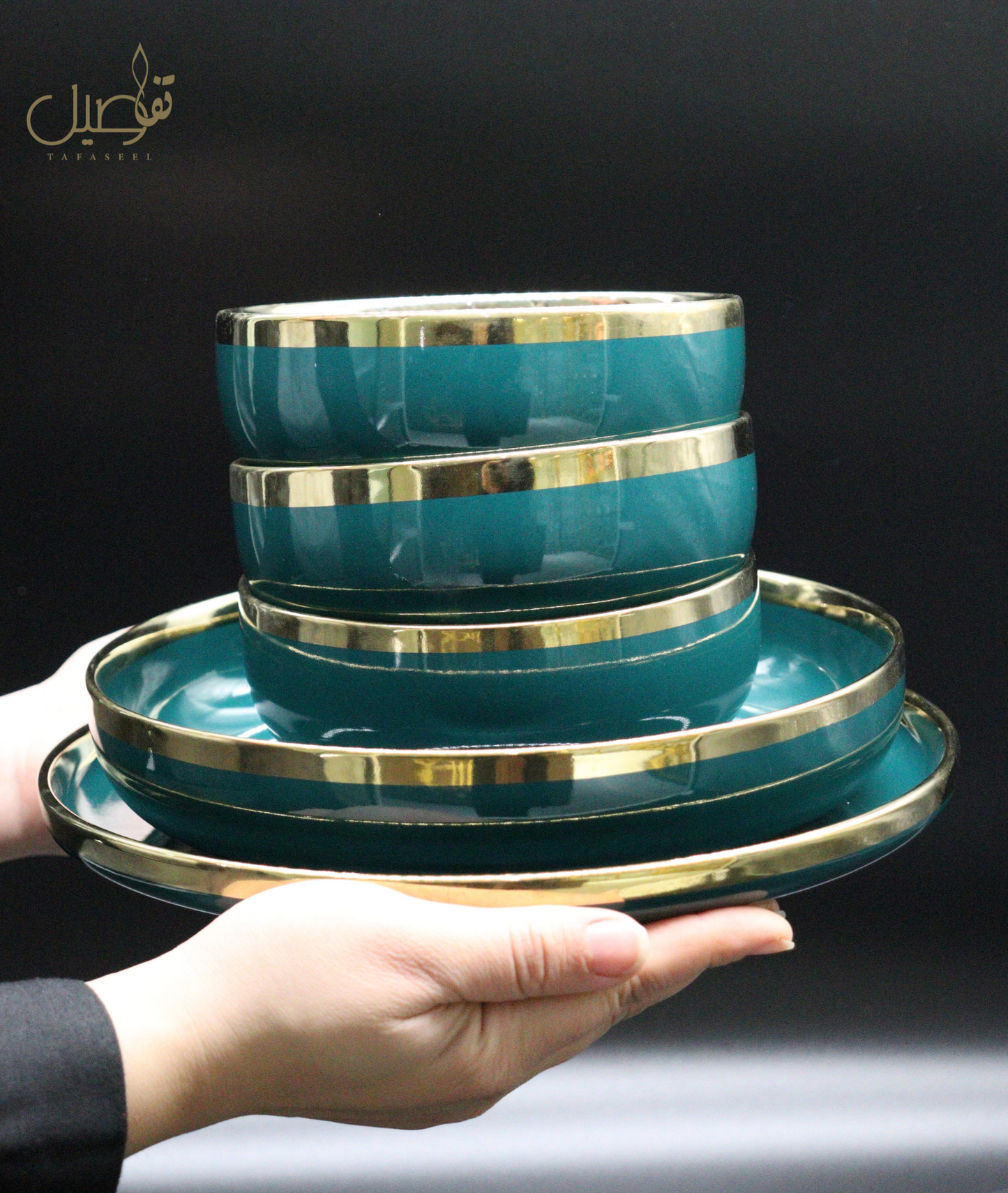 VAISSELLE PORCELAIRE VERT FONCE