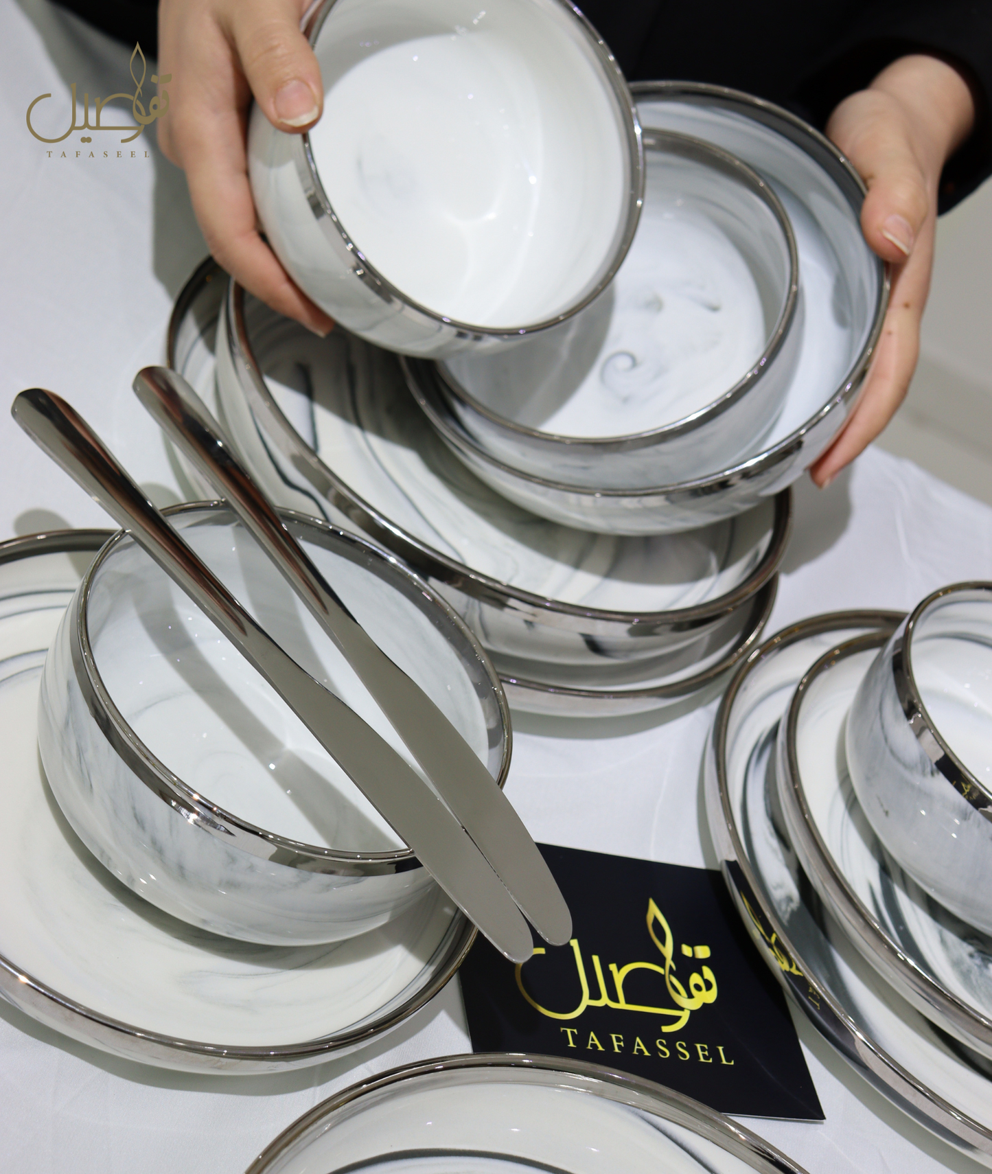 VAISSELLE PORCELAINE MARBRE