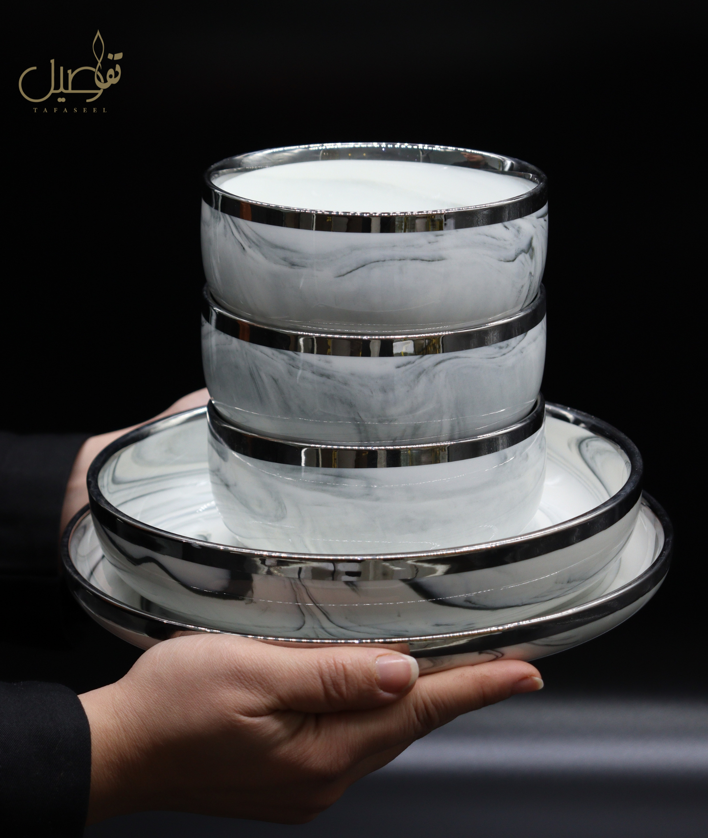 VAISSELLE PORCELAINE MARBRE