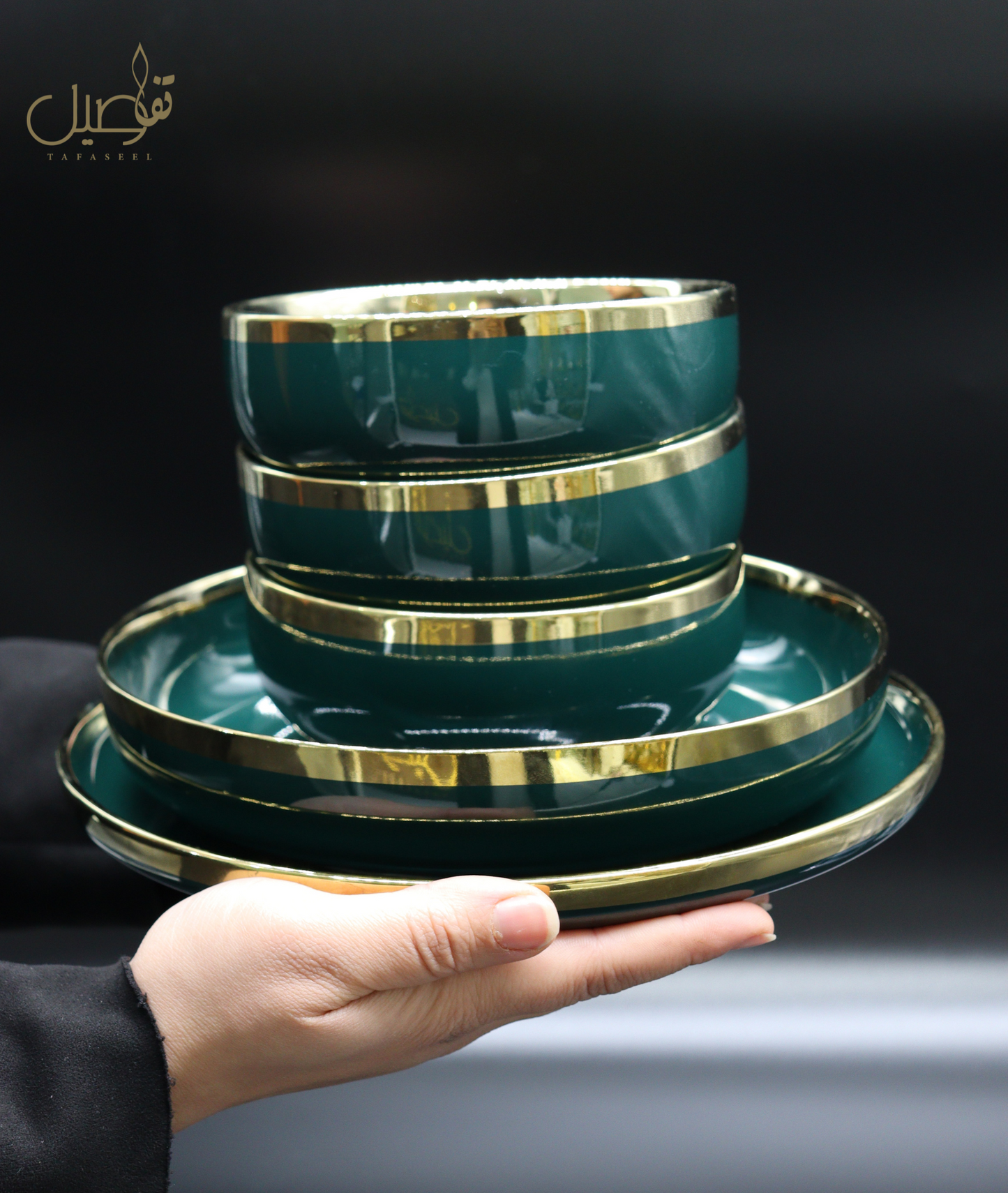 VAISSELLE PORCELAINE VERT ROYALE